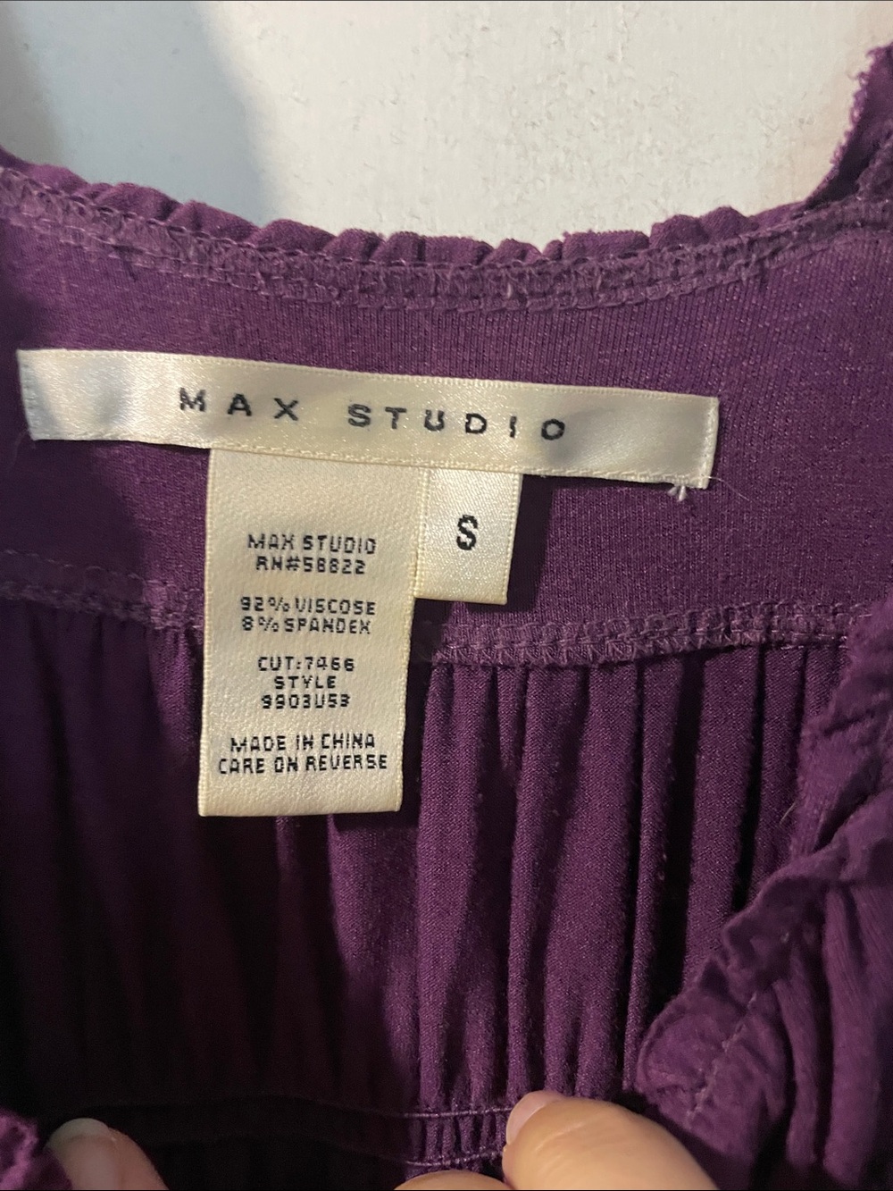 Max Studio Deep Purple Ruffled Midi Dress - Picture 5 of 5